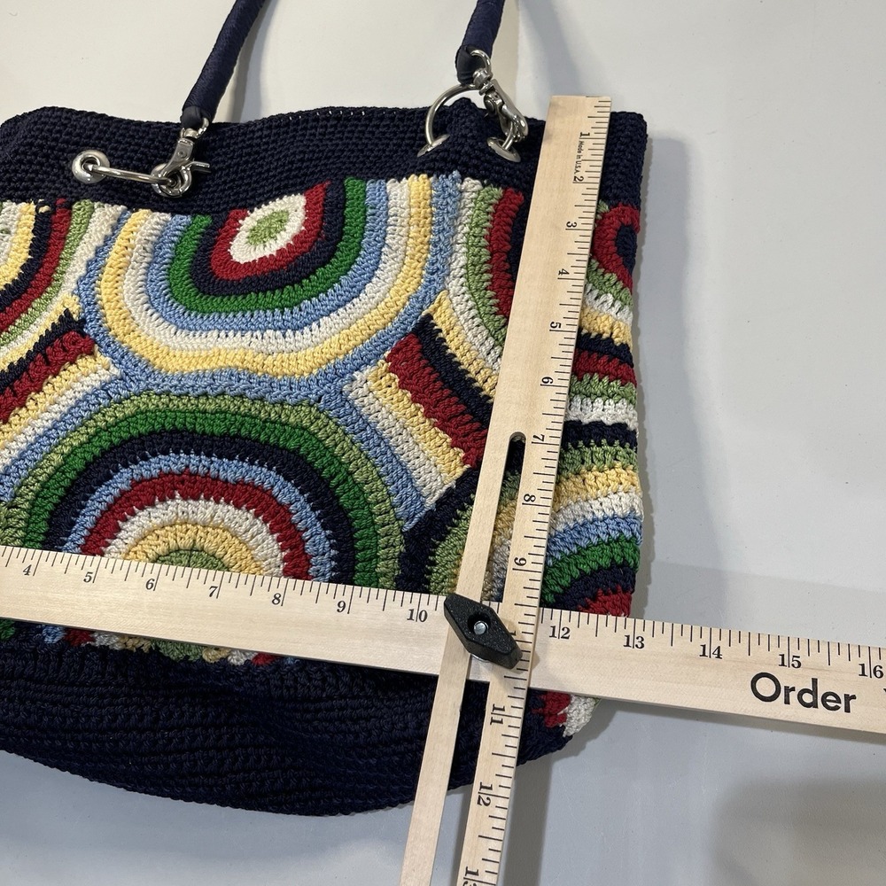 THE SAK Colorful Crochet Shoulder Bag Handbag Boho Granny Circles Hippie Indie - Picture 4 of 5
